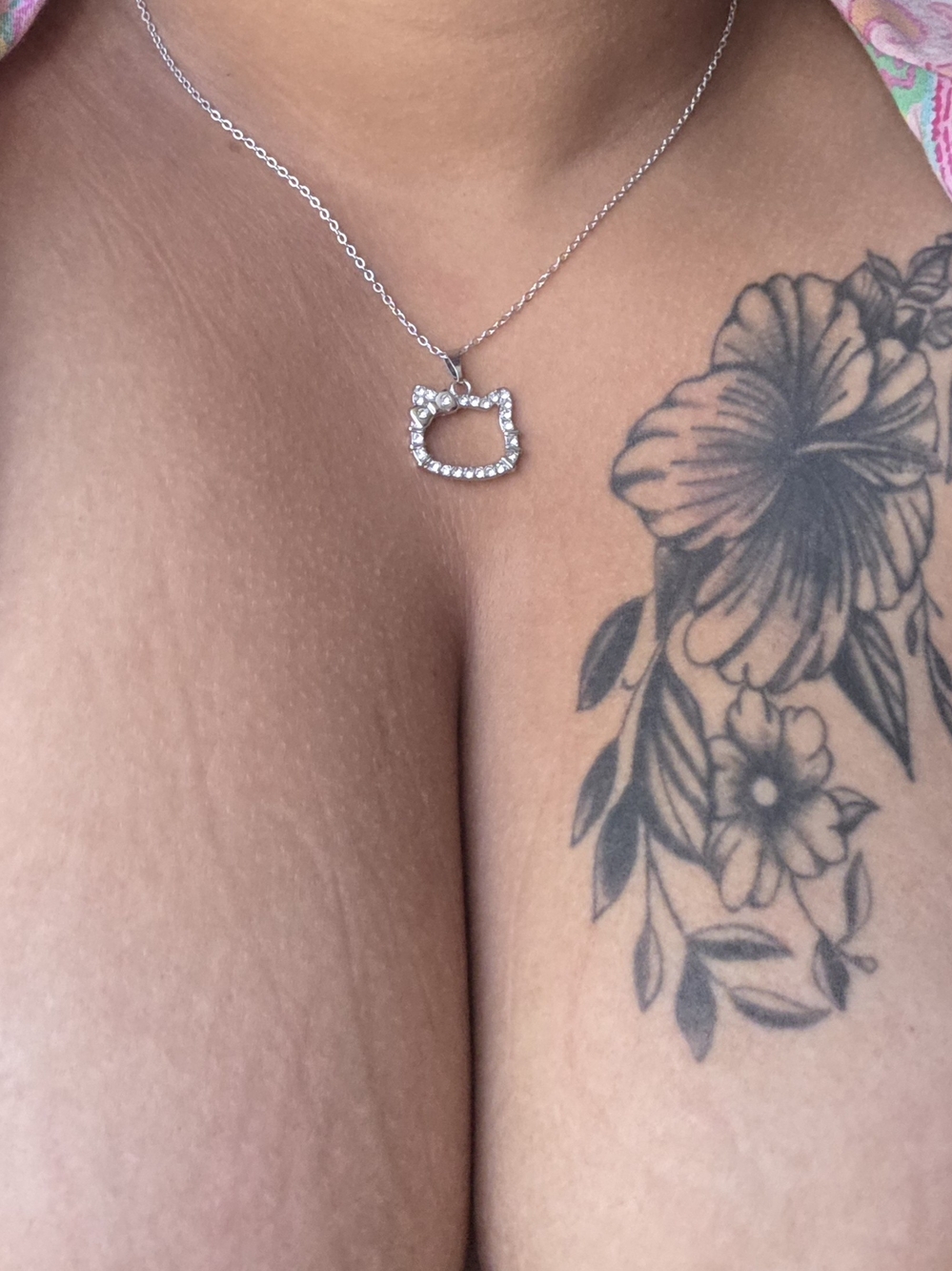 Hello Kitty Silver Crystal Outline Pendant Necklace - Women Jewelry
